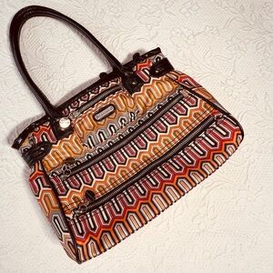 Bold Graphic Print Purse Handbag Shoulder Bag Zipper Compartment Statement Sarto
